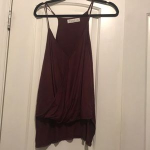 Stella maroon red tank top loose blouse